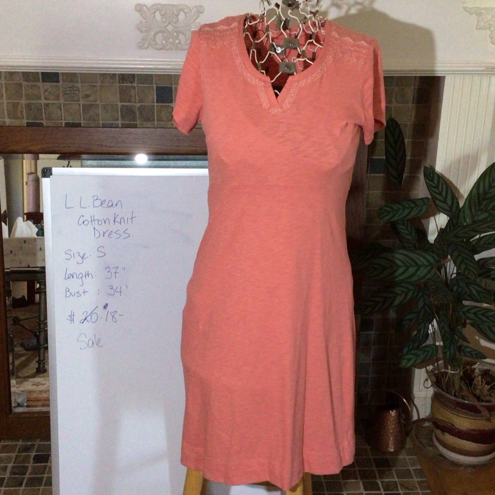 L.L. Bean Coral Midi Dress